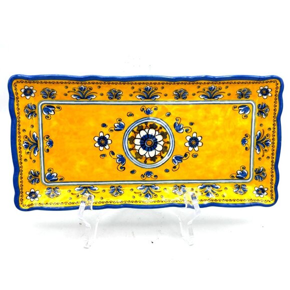 La Cadeaux Benidorm Colorful Melamine Rectangle Serving Tray 10 x 5 inches - Picture 1 of 4